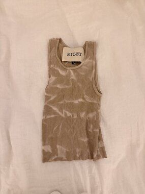 Riley Ribbed Tank Top Tan Beige Size M